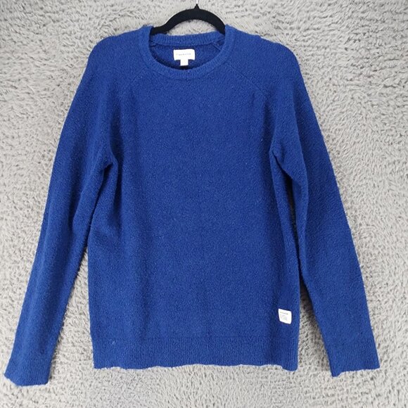 Frank And Oak Sweater Womens Medium Blue Wool Blend Long Sleeve Pullover - Picture 1 of 10